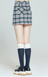 ロマンティッククラウン(ROMANTIC CROWN)    FRONT POCKET CHECK SKIRT_OATMEAL