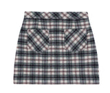 ロマンティッククラウン(ROMANTIC CROWN)    FRONT POCKET CHECK SKIRT_OATMEAL