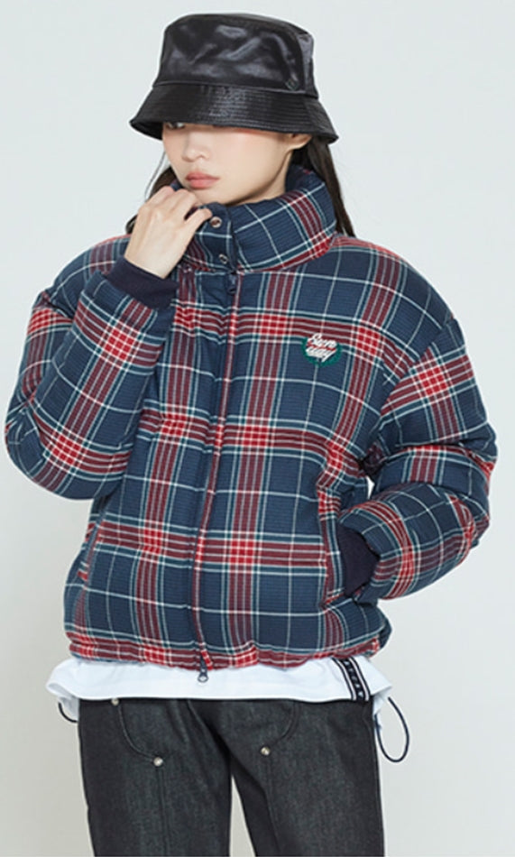 ロマンティッククラウン(ROMANTIC CROWN)  WOMANS CROSS CHECK PARKA_NAVY