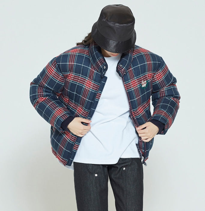 ロマンティッククラウン(ROMANTIC CROWN)  WOMANS CROSS CHECK PARKA_NAVY