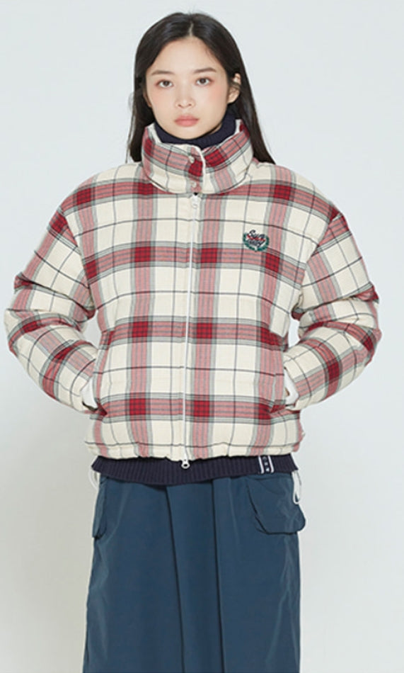 ロマンティッククラウン(ROMANTIC CROWN)  WOMANS CROSS CHECK PARKA_OATMEAL