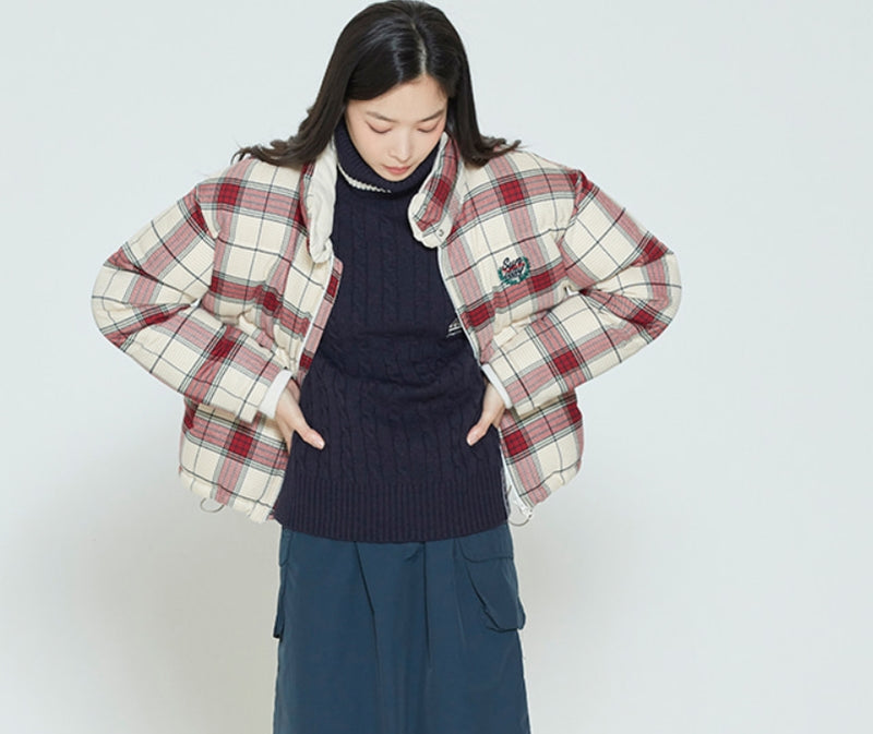 ロマンティッククラウン(ROMANTIC CROWN)  WOMANS CROSS CHECK PARKA_OATMEAL