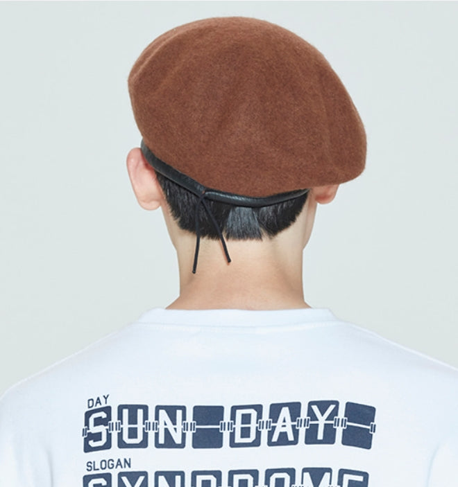 ロマンティッククラウン(ROMANTIC CROWN) LAUREL LOGO BERET_BROWN