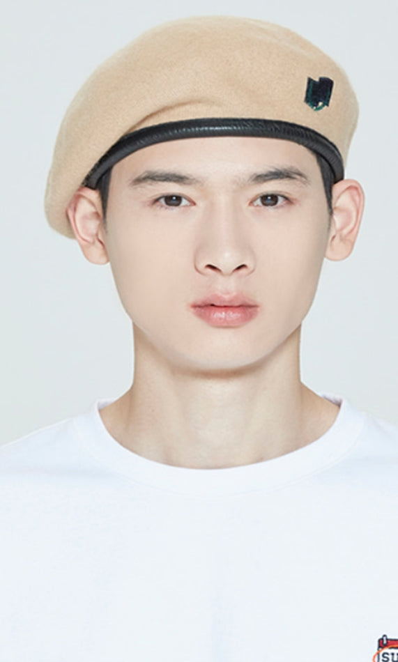 ロマンティッククラウン(ROMANTIC CROWN)  LAUREL LOGO BERET_BEIGE