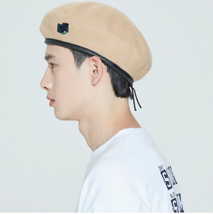 ロマンティッククラウン(ROMANTIC CROWN)  LAUREL LOGO BERET_BEIGE