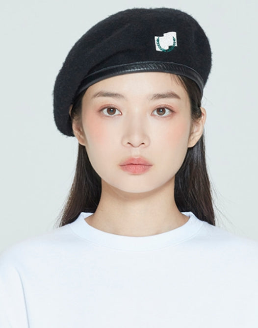 ロマンティッククラウン(ROMANTIC CROWN)  LAUREL LOGO BERET_BLACK