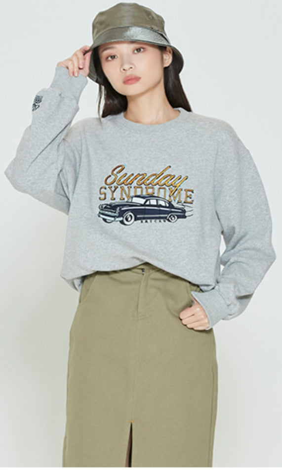 ロマンティッククラウン(ROMANTIC CROWN) SUNDAY SYNDROME CADILLAC SWEATSHIRT_GREY