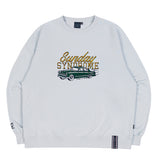 ロマンティッククラウン(ROMANTIC CROWN) SUNDAY SYNDROME CADILLAC SWEATSHIRT_SKY BLUE
