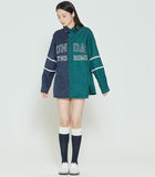 ロマンティッククラウン(ROMANTIC CROWN) SUNDAY SYNDROME COLOR BLOCK SHIRT_NAVY