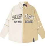 ロマンティッククラウン(ROMANTIC CROWN) SUNDAY SYNDROME COLOR BLOCK SHIRT_OATMEAL