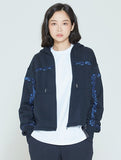 ロマンティッククラウン(ROMANTIC CROWN) LAUREL FRAME HOODIE ZIP UP_NAVY