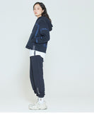 ロマンティッククラウン(ROMANTIC CROWN) LAUREL FRAME HOODIE ZIP UP_NAVY