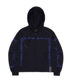 ロマンティッククラウン(ROMANTIC CROWN) LAUREL FRAME HOODIE ZIP UP_NAVY