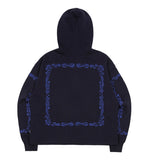 ロマンティッククラウン(ROMANTIC CROWN) LAUREL FRAME HOODIE ZIP UP_NAVY