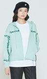 ロマンティッククラウン(ROMANTIC CROWN) LAUREL FRAME HOODIE ZIP UP_LIGHT GREEN