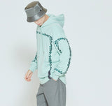 ロマンティッククラウン(ROMANTIC CROWN) LAUREL FRAME HOODIE ZIP UP_LIGHT GREEN