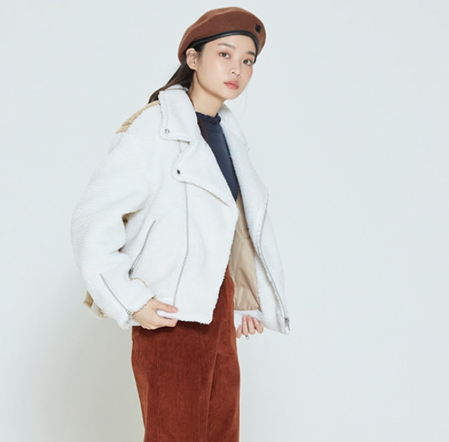 ロマンティッククラウン(ROMANTIC CROWN) HEAVY FLEECE RIDER JACKET_OATMEAL