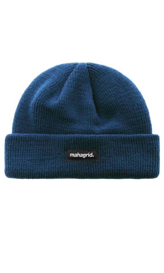 mahagrid (マハグリッド)   ORIGIN LOGO SHORT BEANIE [BLUE]