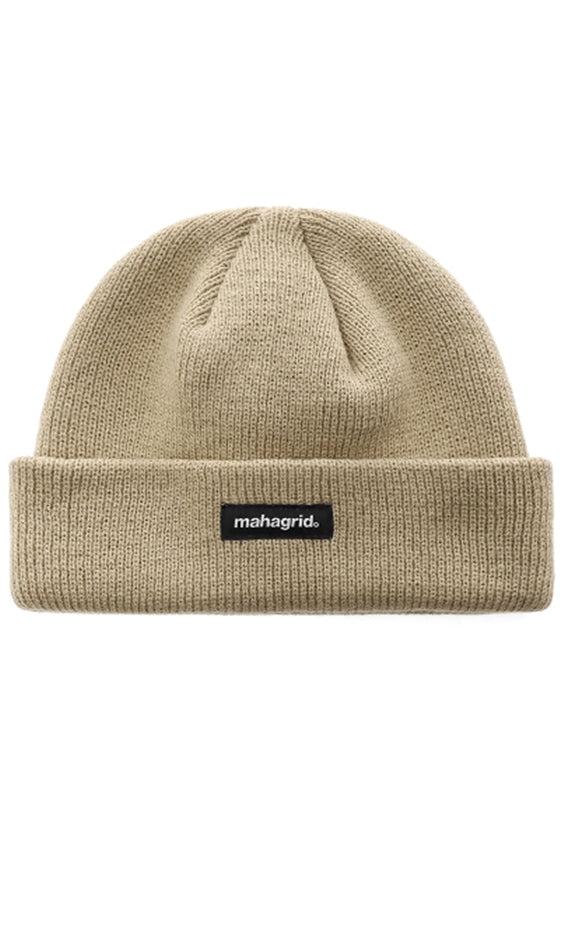 mahagrid (マハグリッド)  ORIGIN LOGO SHORT BEANIE [BEIGE]