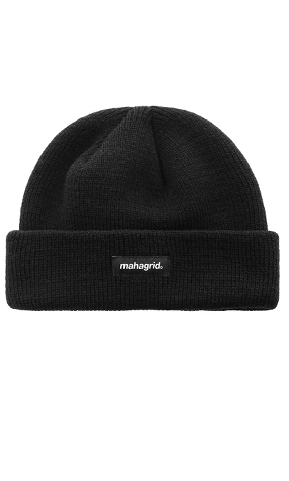 mahagrid (マハグリッド) ORIGIN LOGO SHORT BEANIE [BLACK