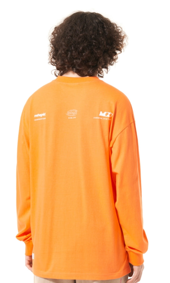 mahagrid (マハグリッド)  MAN LOGO LS TEE [ORANGE]