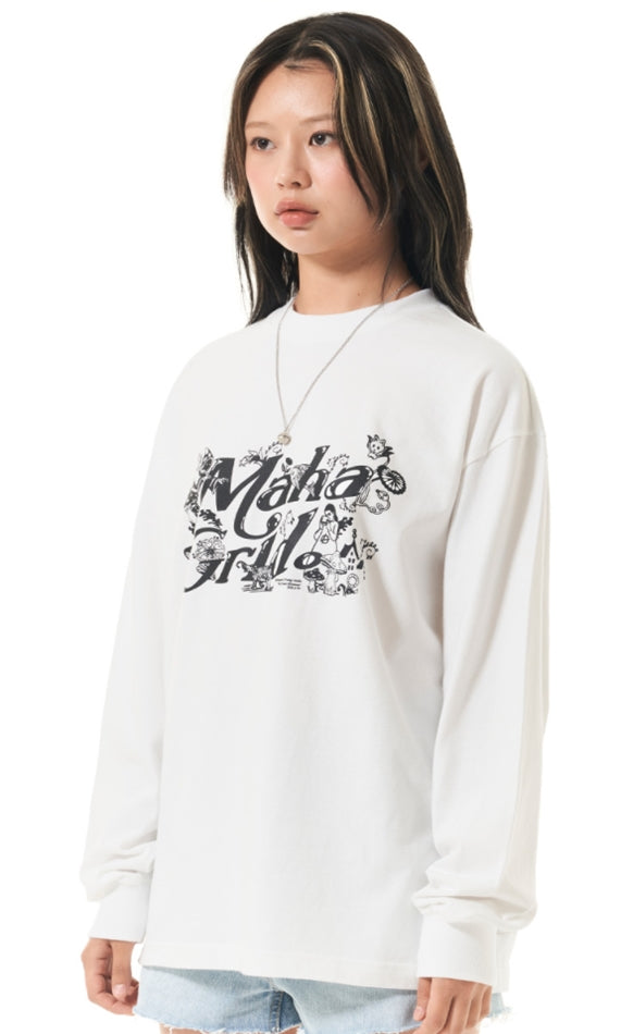 mahagrid (マハグリッド)  DESSINER LS TEE [WHITE]