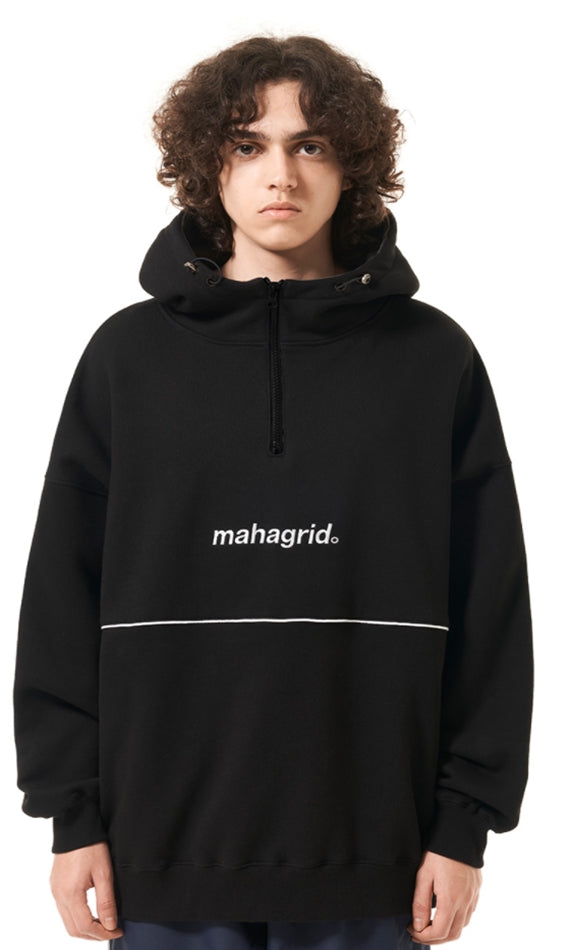 mahagrid (マハグリッド)  HALF ZIP HOODIE [BLACK]