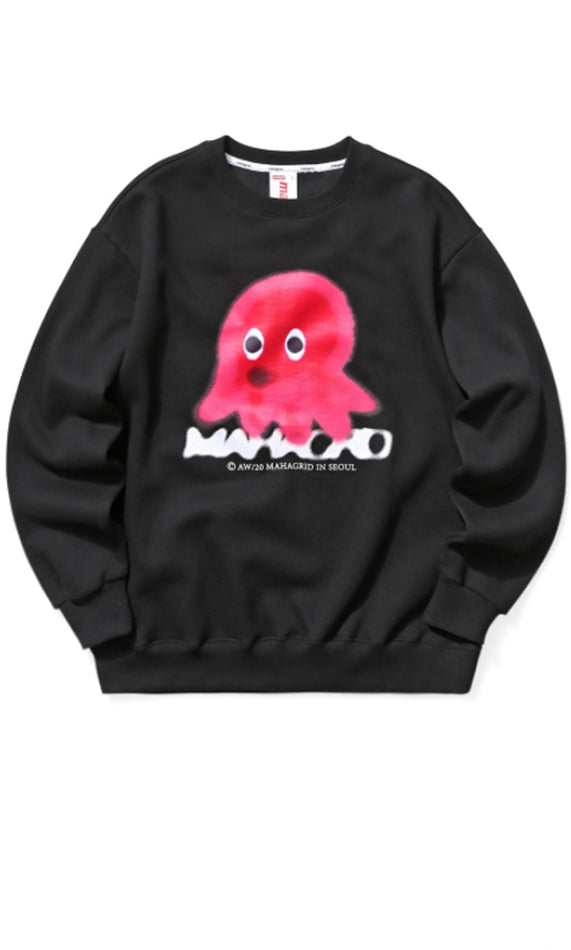 mahagrid (マハグリッド)   OCTOPUS SWEATSHIRT [BLACK]