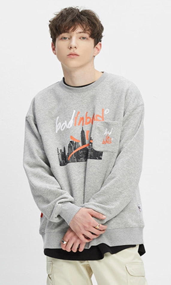 ベドインベド(BADINBAD)  BAD CITY SWEATSHIRT_GREY