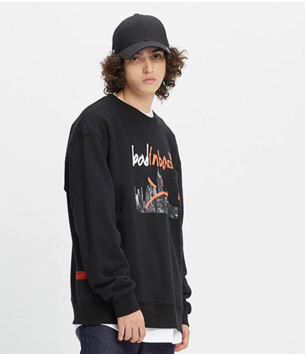 ベドインベド(BADINBAD)  BAD CITY SWEATSHIRT_BLACK