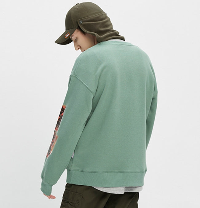 ベドインベド(BADINBAD)  NAPOLEON GALLERY SWEATSHIRT_SAGE GREEN