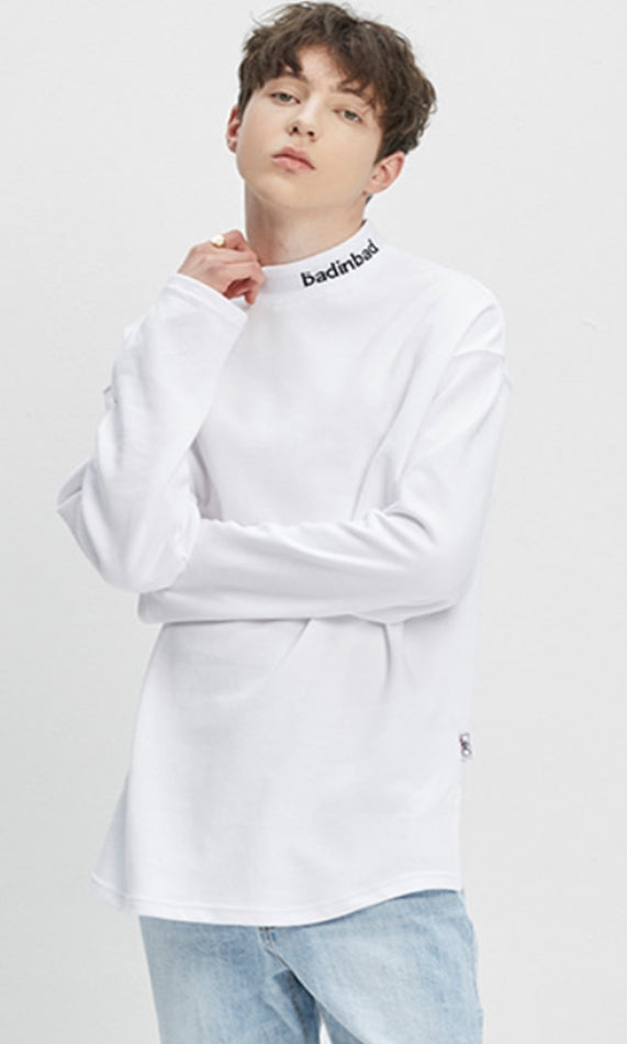 ベドインベド(BADINBAD)  PLAIN HALF TURTLENECK_WHITE