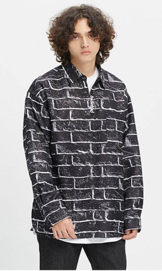 ベドインベド(BADINBAD)  BRICK SHIRT_BLACK