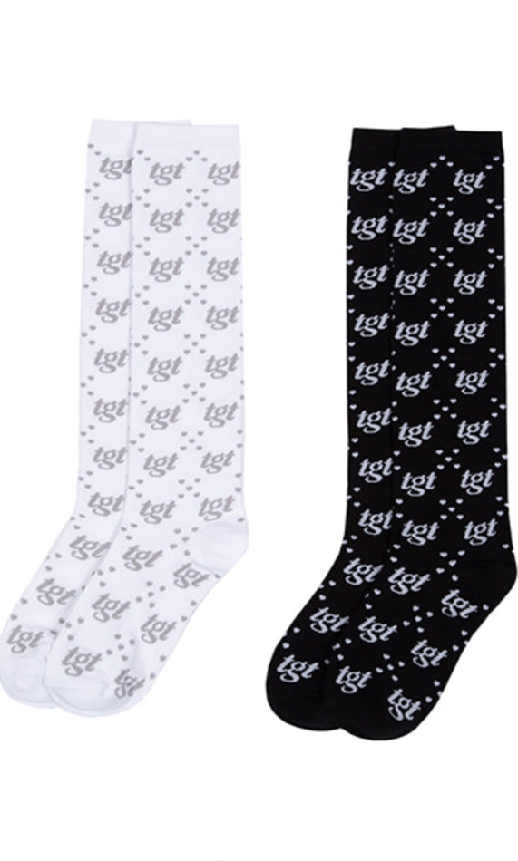 TARGETTO(ターゲット) TGT PATTERN KNEE SOCKS_White & Black
