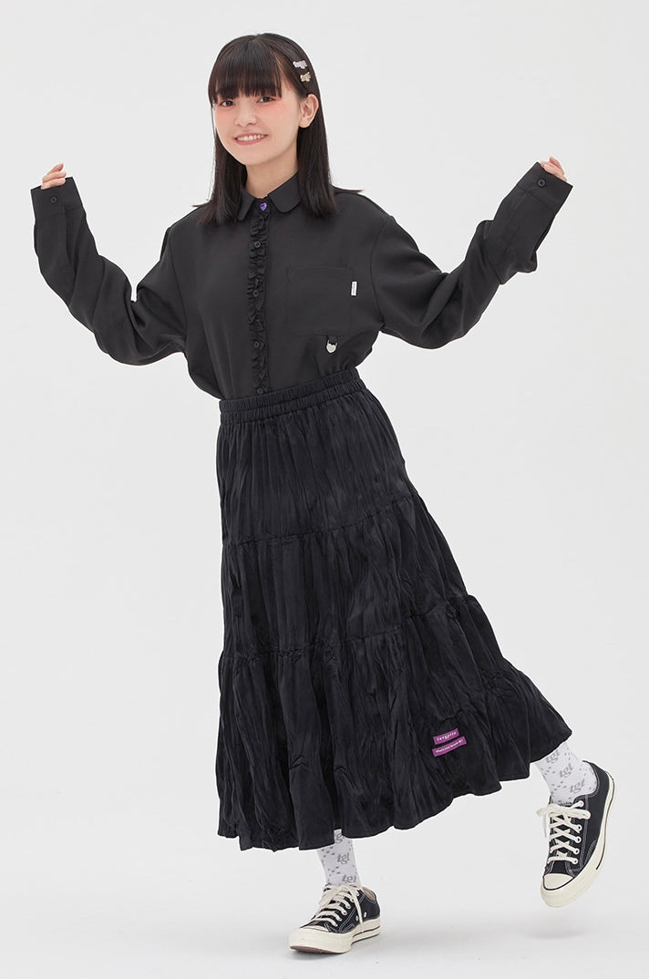 TARGETTO(ターゲット) WRINKLE VELVET FLARE SKIRT_Black