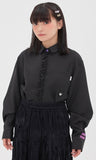 TARGETTO(ターゲット) FRONT FRILL LONG SHIRT_Black