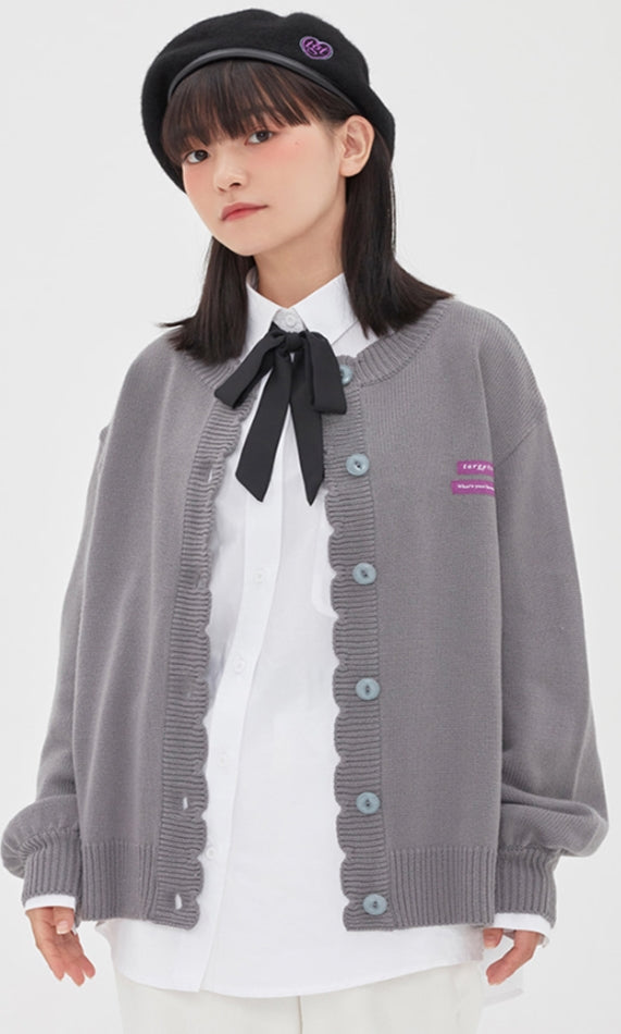 TARGETTO(ターゲット) BALLOON SCALLOP CARDIGAN_Dark Grey