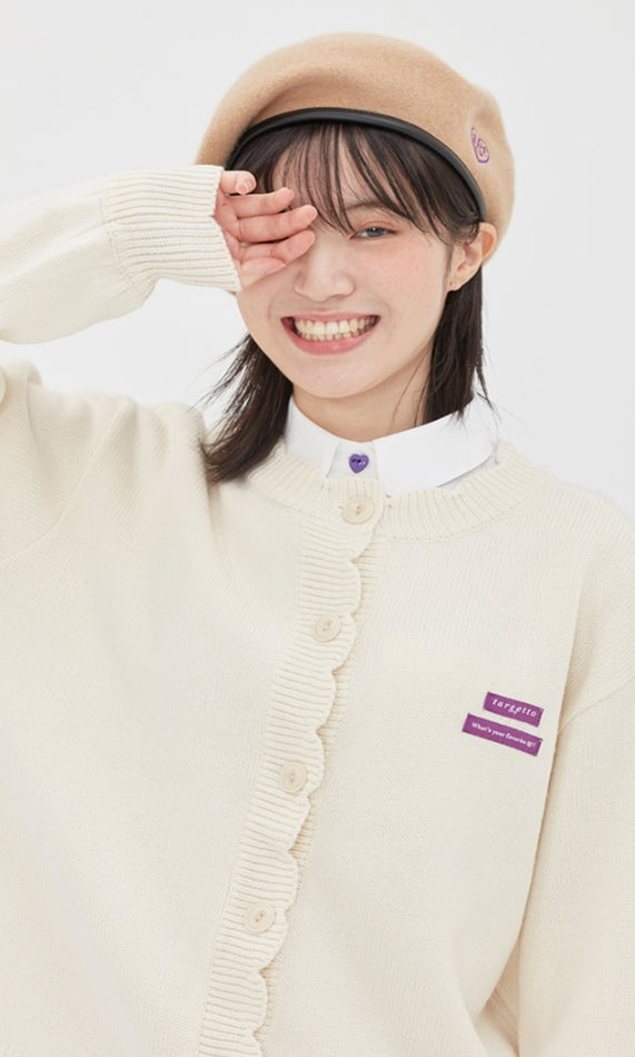 TARGETTO(ターゲット) BALLOON SCALLOP CARDIGAN_OATMEAL