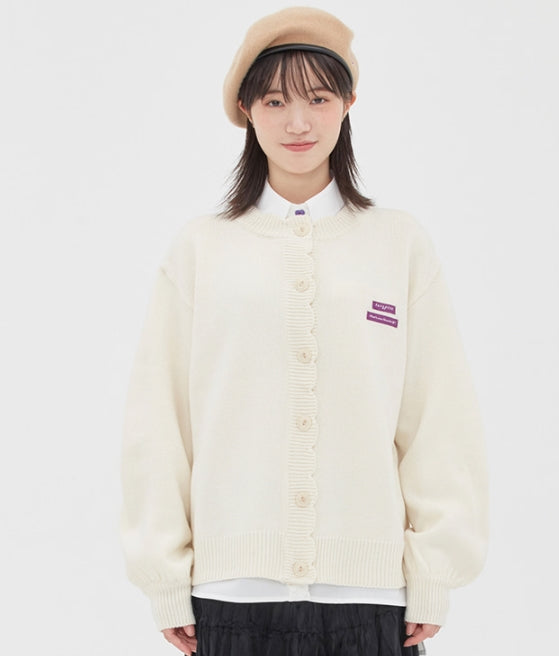 TARGETTO(ターゲット) BALLOON SCALLOP CARDIGAN_OATMEAL