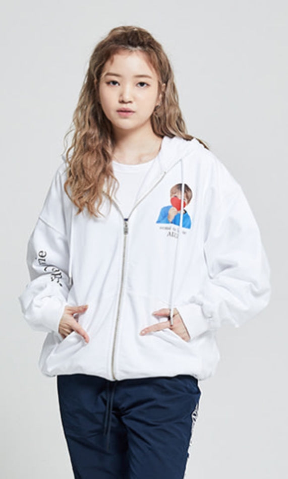 アクメドラビ(acme' de la vie)  ADLV BABY FACE ZIPUP WHITE HEART