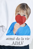 アクメドラビ(acme' de la vie)  ADLV BABY FACE ZIPUP WHITE HEART