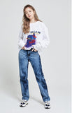 アクメドラビ(acme' de la vie) ADLV TIE-DYE DENIM PANTS FOR WOMEN BLUE