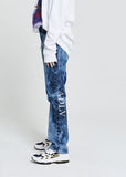 アクメドラビ(acme' de la vie) ADLV TIE-DYE DENIM PANTS FOR WOMEN BLUE