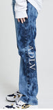 アクメドラビ(acme' de la vie) ADLV TIE-DYE DENIM PANTS FOR WOMEN BLUE