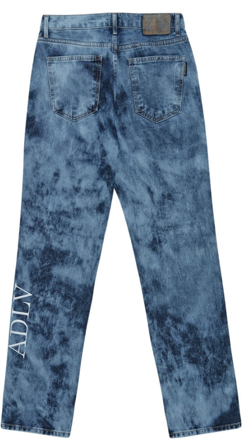 アクメドラビ(acme' de la vie) ADLV TIE-DYE DENIM PANTS FOR WOMEN BLUE