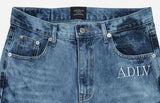 アクメドラビ(acme' de la vie) ADLV TIE-DYE DENIM PANTS FOR WOMEN BLUE