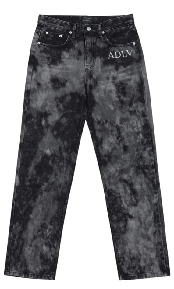 アクメドラビ(acme' de la vie) ADLV TIE-DYE DENIM PANTS FOR MEN BLACK