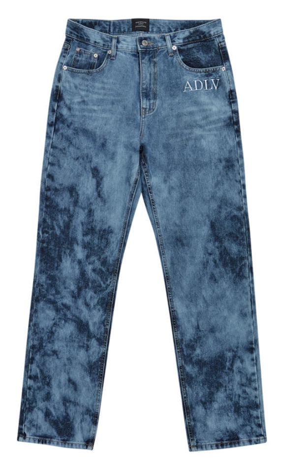 アクメドラビ(acme' de la vie) ADLV TIE-DYE DENIM PANTS FOR MEN BLUE