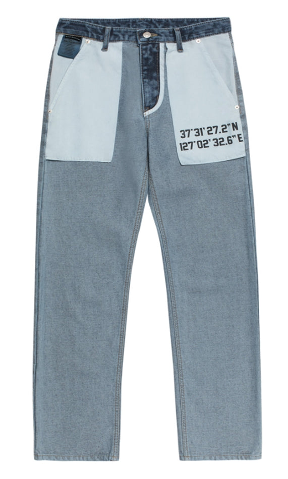 アクメドラビ(acme' de la vie) ADLV REVERSED DENIM PANTS FOR WOMEN BLUE