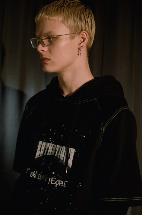 ORDINARY PEOPLE(オーディナリーピープル)   DOUBLE LAYERED BLACK HOODIE